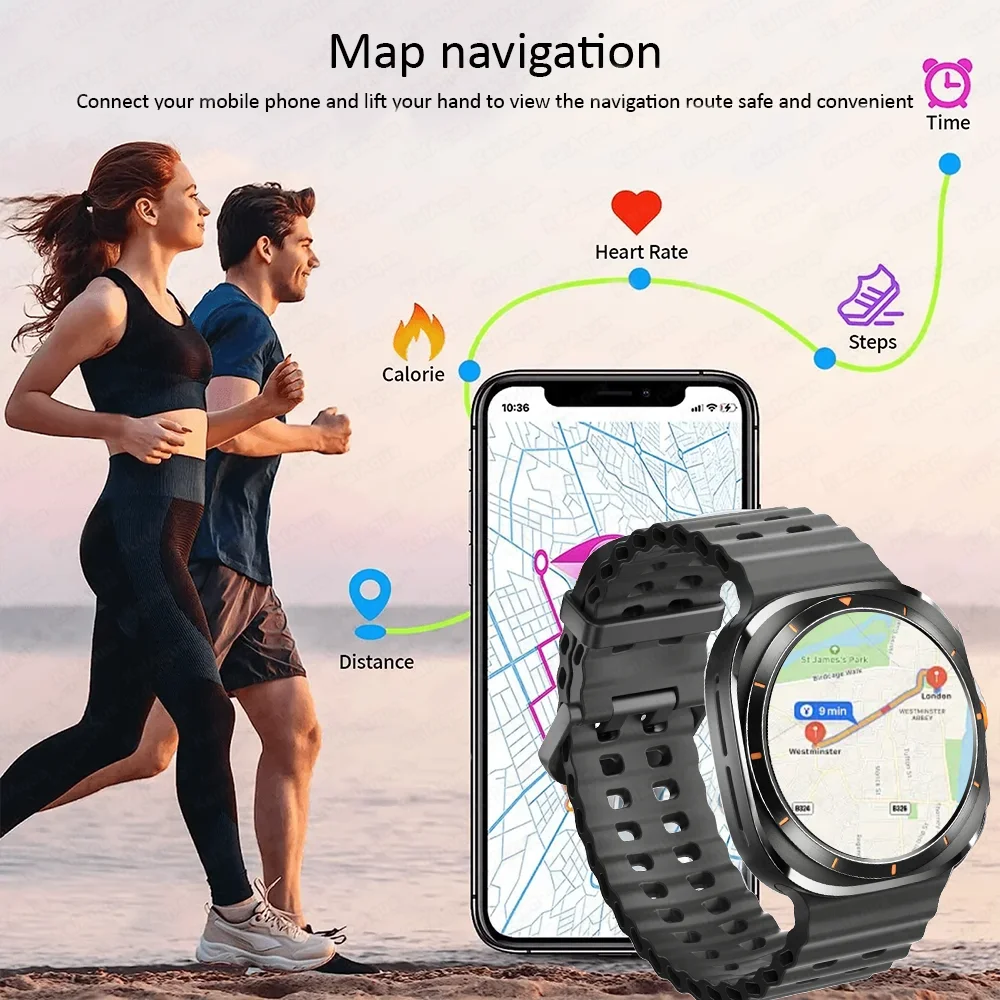 2024 New Compass NFC GPS Track Bluetooth Call Smart Watch
