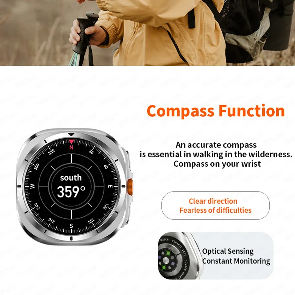 2024 New Compass NFC GPS Track Bluetooth Call Smart Watch
