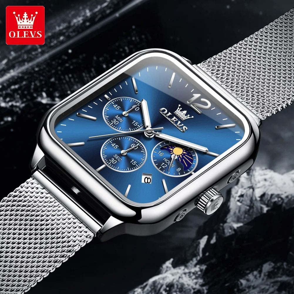 Men's fashion luxury waterproof square watch