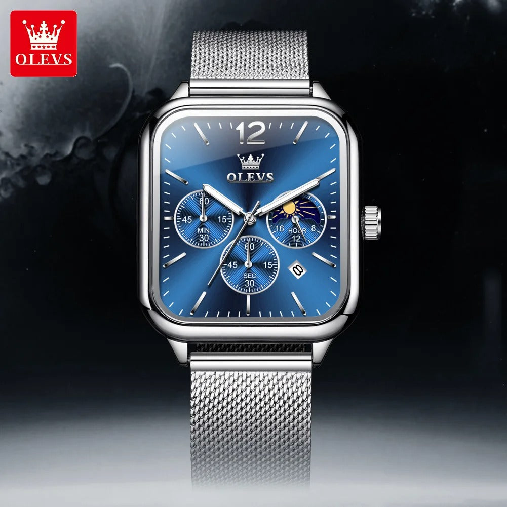 Men's fashion luxury waterproof square watch