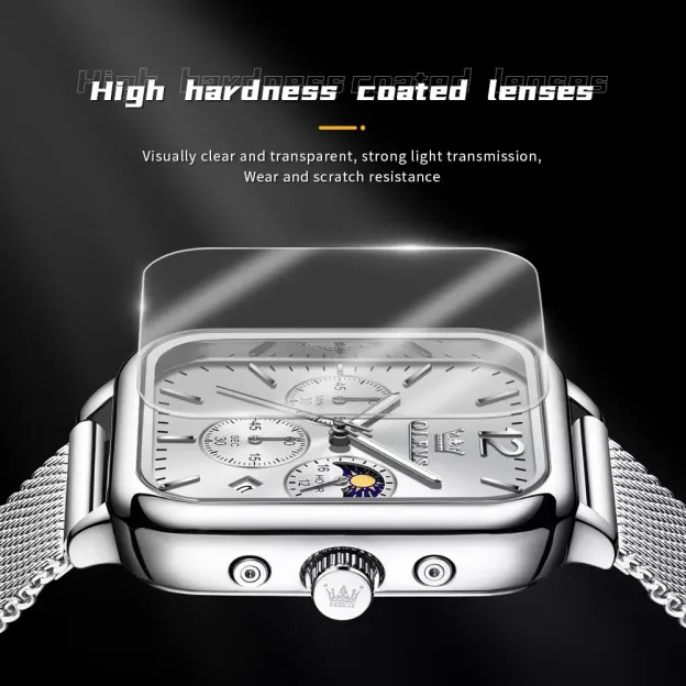 Men's fashion luxury waterproof square watch