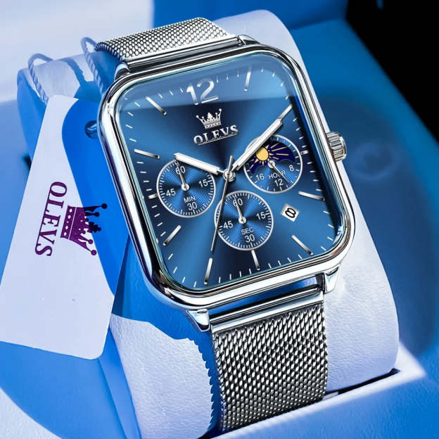 Men's fashion luxury waterproof square watch