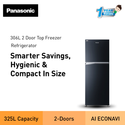 Panasonic NR-TV341 325L INVERTER ENERGY SAVING 2-DOOR TOP FREEZER REFRIGERATOR NR-TV341BPKM