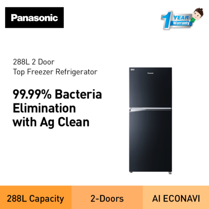 Panasonic NR-TV301 288L Inverter Energy Saving 2-Door Top Freezer Refrigerator NR-TV301BPKM