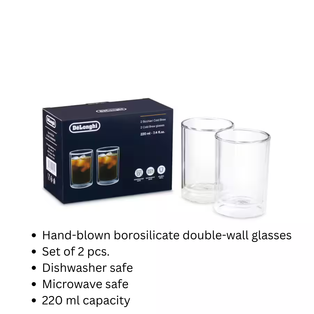 De'Longhi Double Wall Cold Brew Glasses 220ml DLSC324