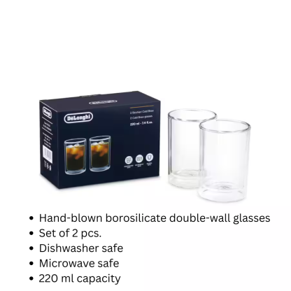 De'Longhi Double Wall Cold Brew Glasses 220ml DLSC324