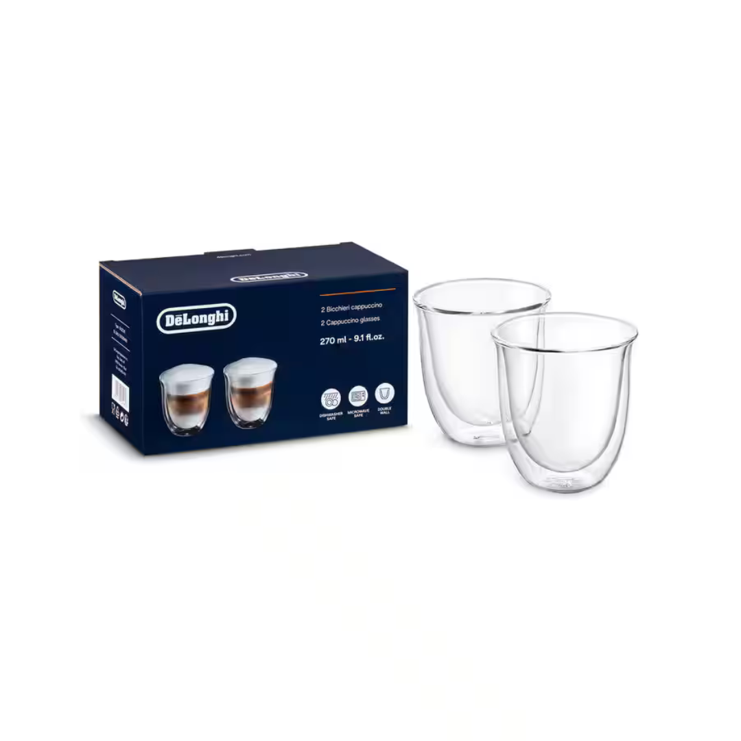 De'Longhi Double Wall Cappuccino Glasses 270ml DLSC311