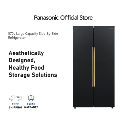 Panasonic NR-S621 (570L) Large Capacity Side-By-Side User-friendly & energy saving Refrigerator NR-S621BB-MY
