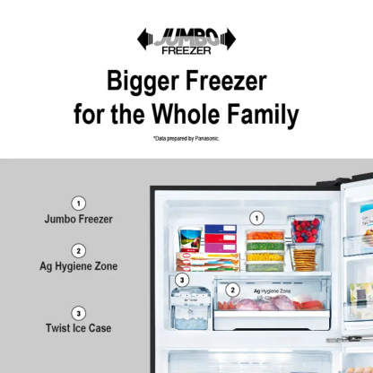 Panasonic NR-TZ601 610L Inverter 2-Door Top Freezer Refrigerator NR-TZ601BPKM