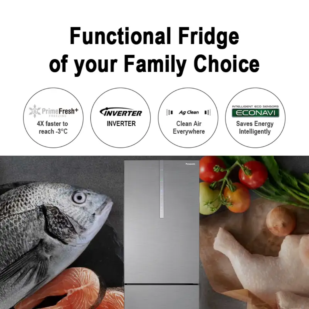 Panasonic NR-BX471CPS 2-door Bottom Freezer Refrigerator Steel Door Series NR-BX471CPSM