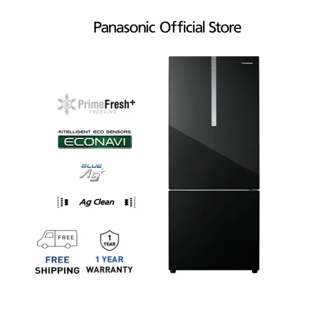 Panasonic NR-BX421WGK 2-door Bottom Freezer Refrigerator Glass Door Series NR-BX421WGKM