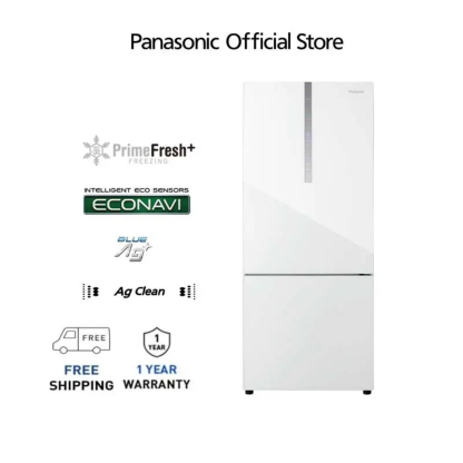 Panasonic NR-BX421WGW 2-door Bottom Freezer Refrigerator Glass Door Series NR-BX421WGWM
