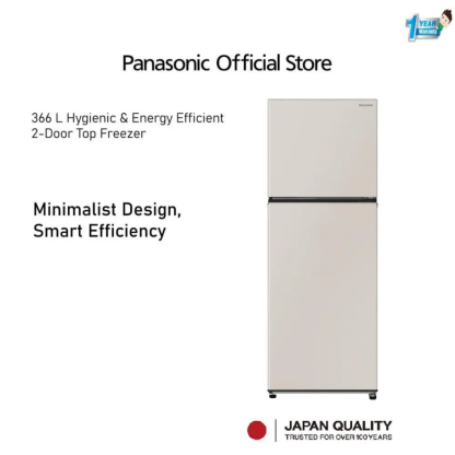 Panasonic NR-TL381BW 366 L Hygienic & Energy Efficient 2-Door Top Freezer NR-TL381BWCM