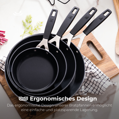 MasterPro Smart – Set of 3 Frying Pans 20, 24 and 28 cm - BGEU5598