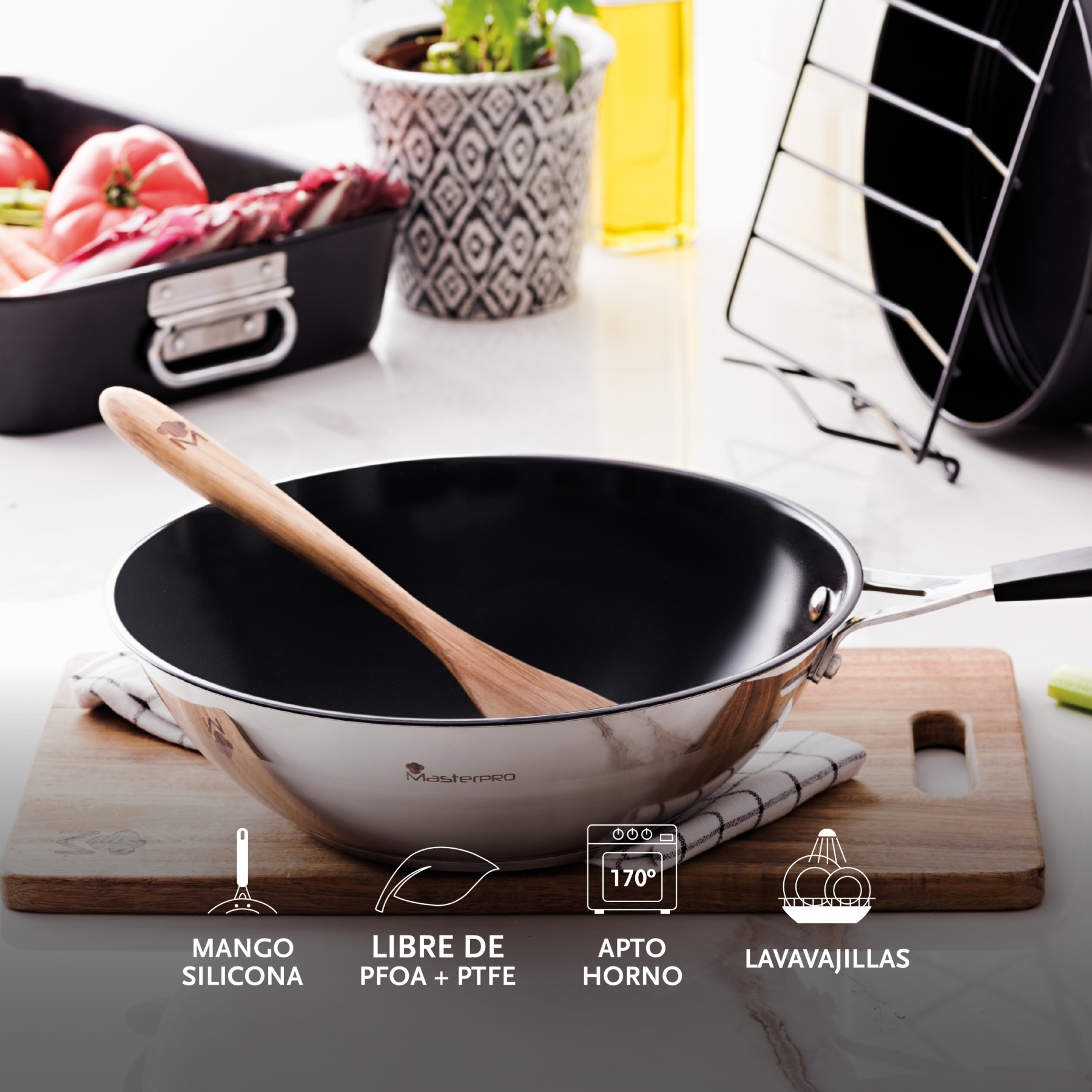 MasterPro Smart Frying Pan Set, 8 Pieces - BGEU-5601