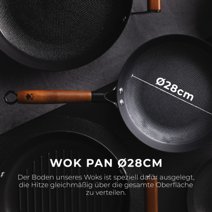 MasterPRO Pressed Iron Wok 24cm - Odin - BGMP-3818