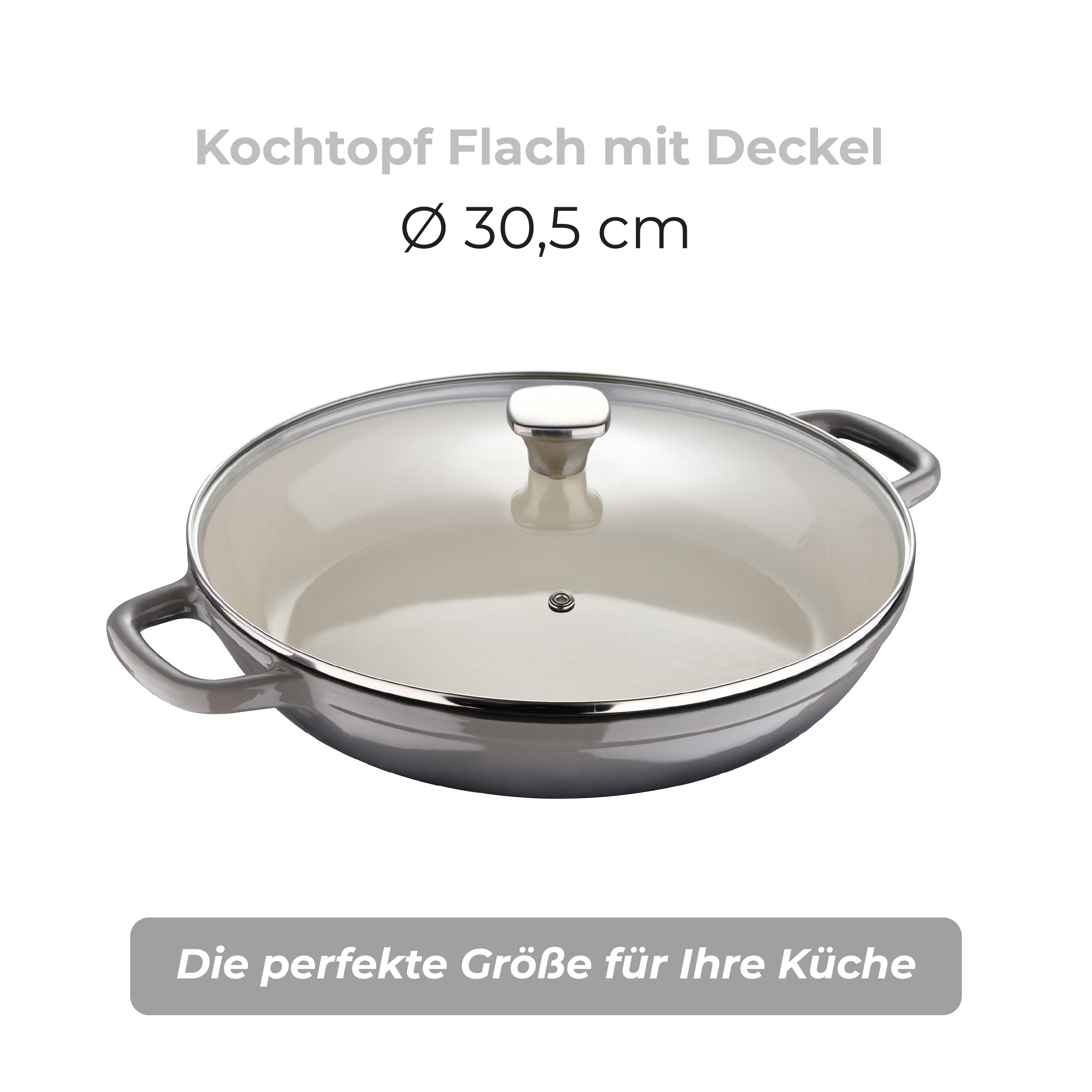 MasterPRO Low Casserole with Lid Cast Iron 30.5 cm - Unique - BGMP-3832