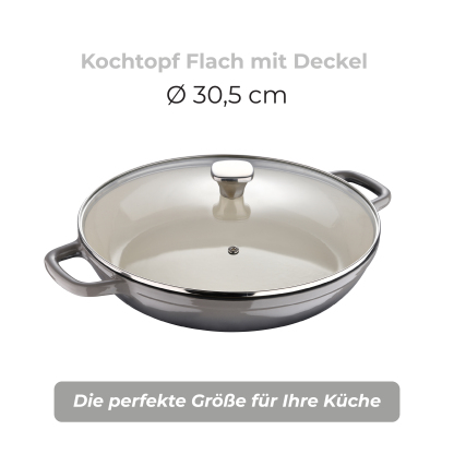 MasterPRO Low Casserole with Lid Cast Iron 30.5 cm - Unique - BGMP-3832