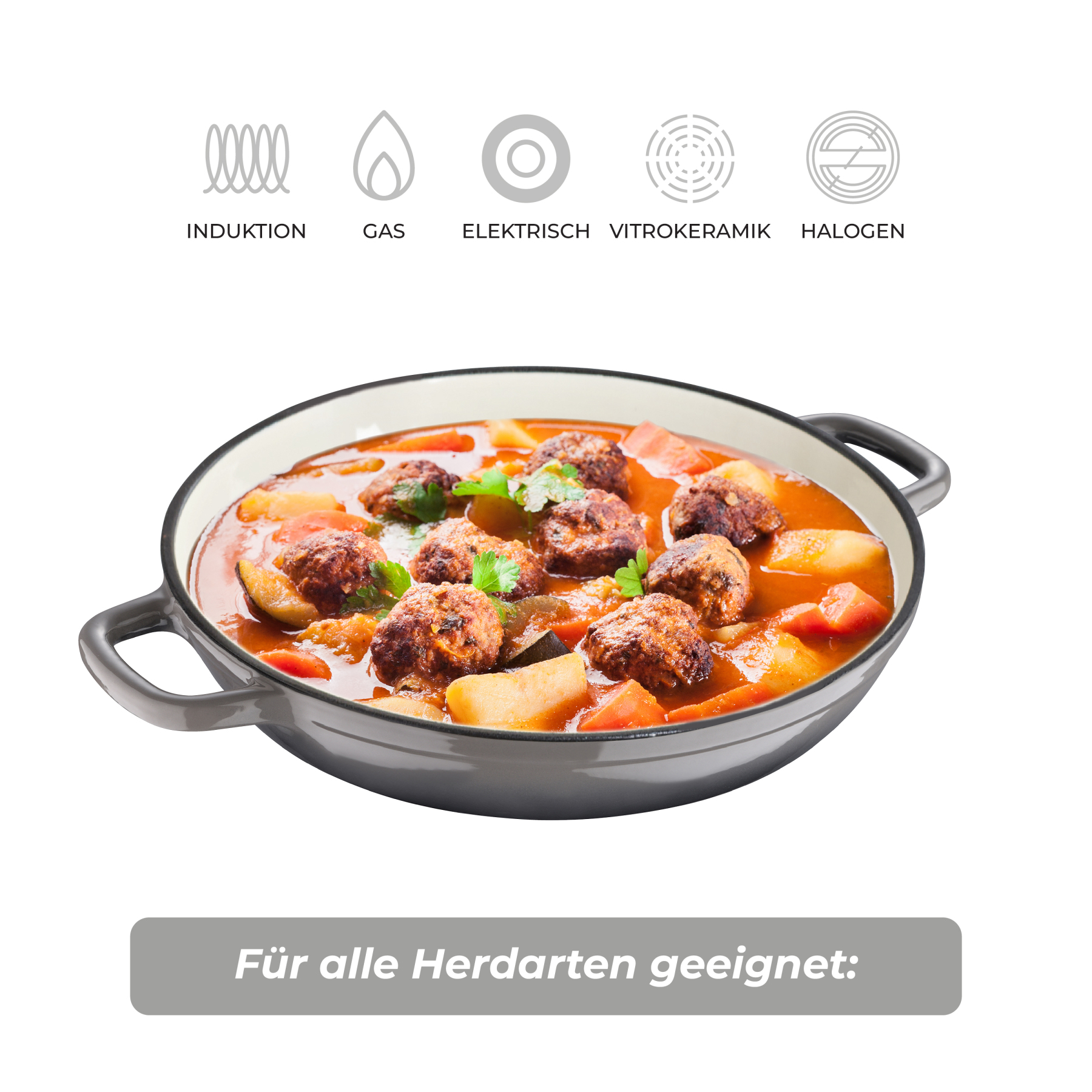 MasterPRO Low Casserole with Lid Cast Iron 30.5 cm - Unique - BGMP-3832