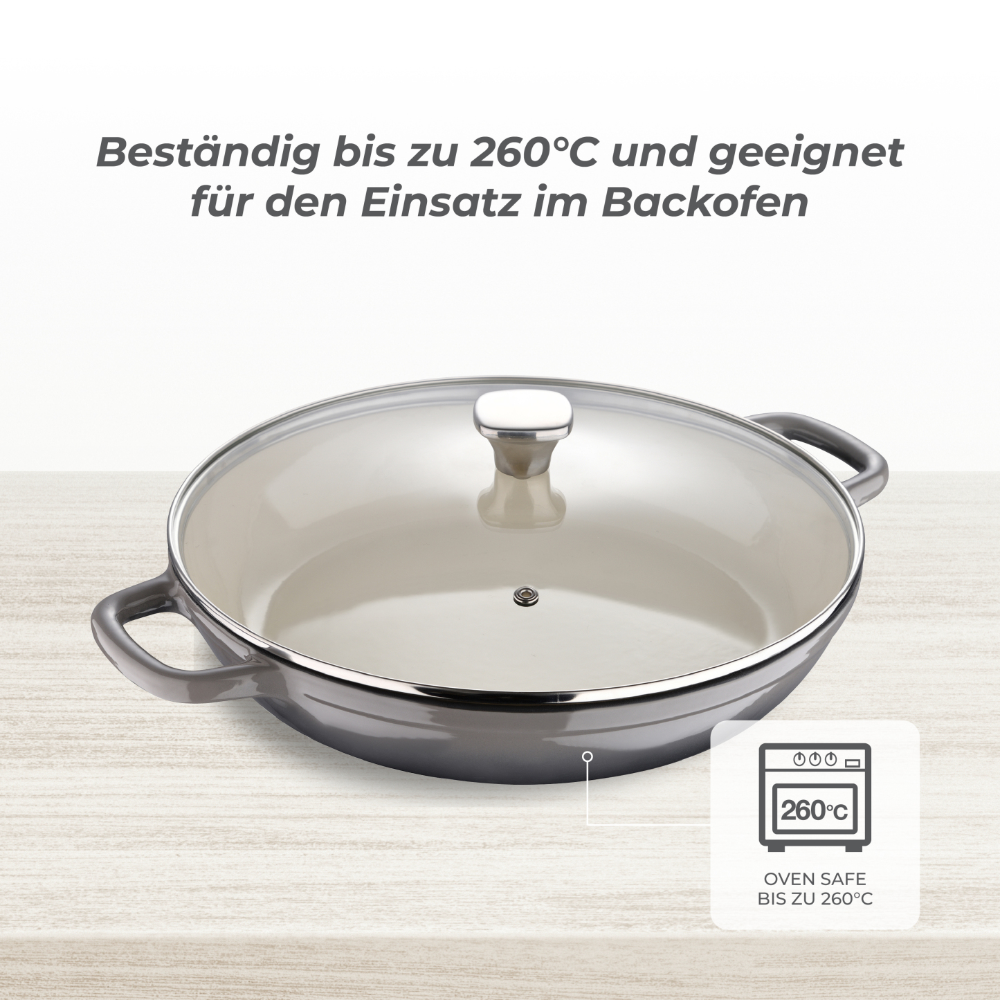 MasterPRO Low Casserole with Lid Cast Iron 30.5 cm - Unique - BGMP-3832