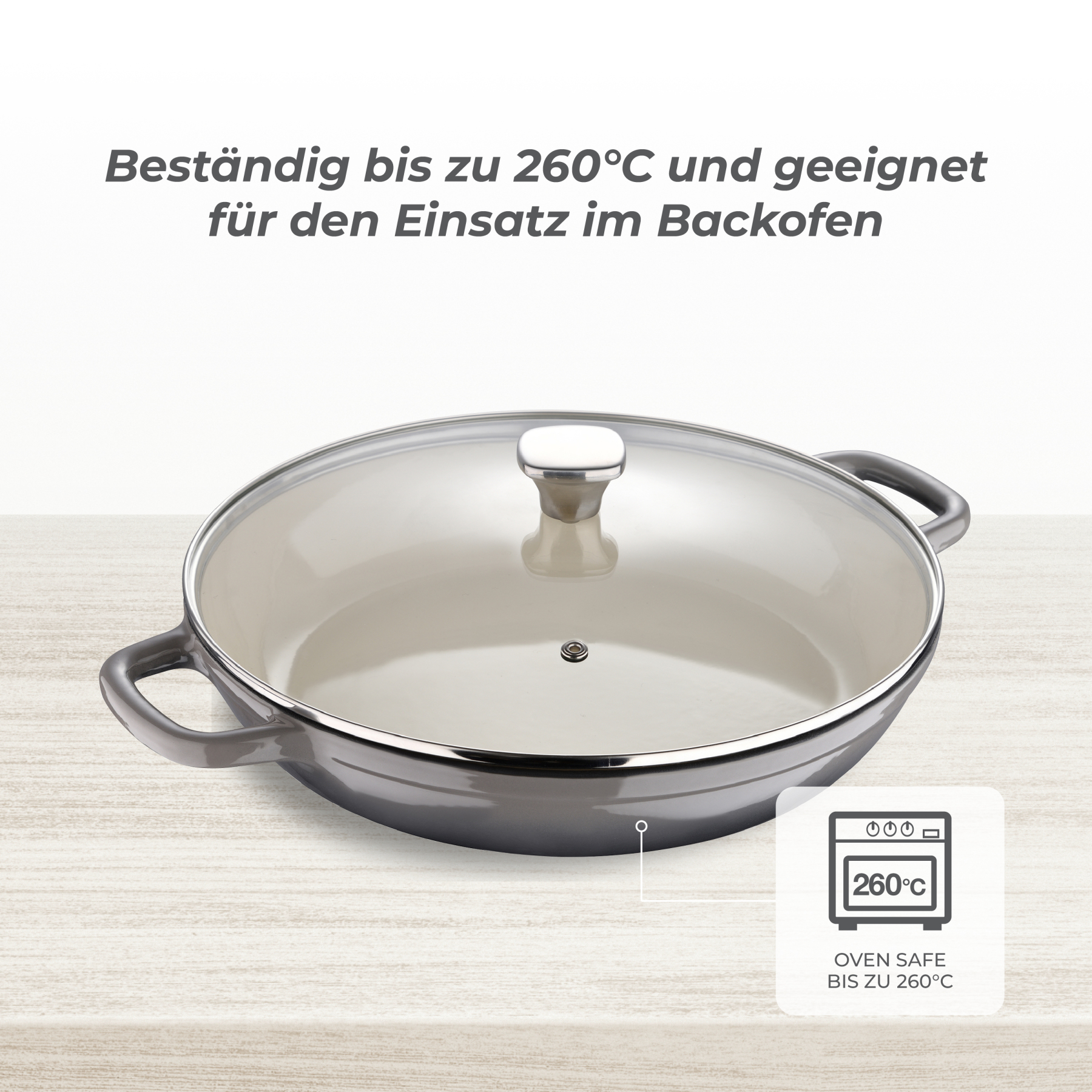 MasterPRO Low Casserole with Lid Cast Iron 30.5 cm - Unique - BGMP-3832