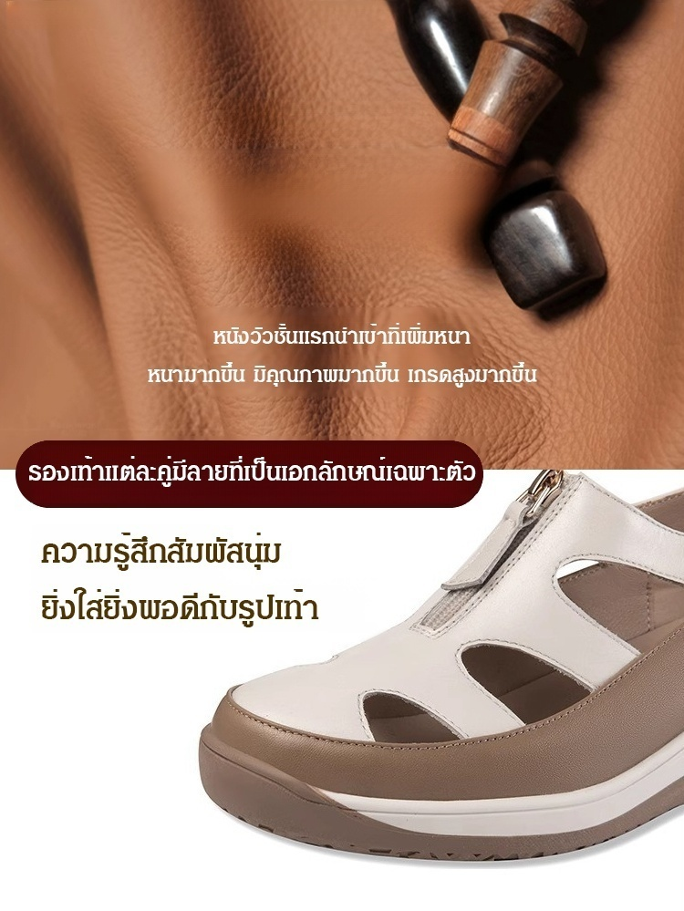 การเดินทั้งวันก็ไม่เหนื่อย รองเท้าแตะแบบกลวงปิดหัวพื้นนุ่ม