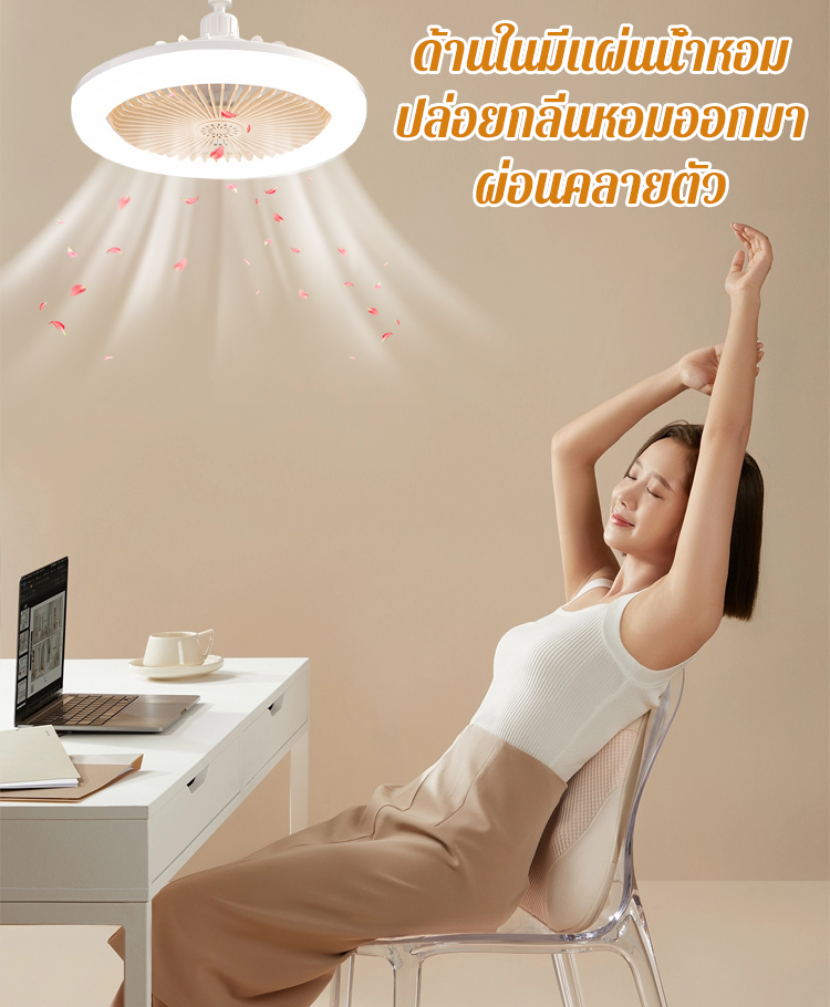 🌟 ไอเท็มที่ต้องมีในห้องนอน! พัดลมพร้อมไฟและฟังก์ชั่นอโรมาเธอราพีแบบมัลติฟังก์ชั่น อุปกรณ์เดียวใช้ได้หลายอย่าง 🌟