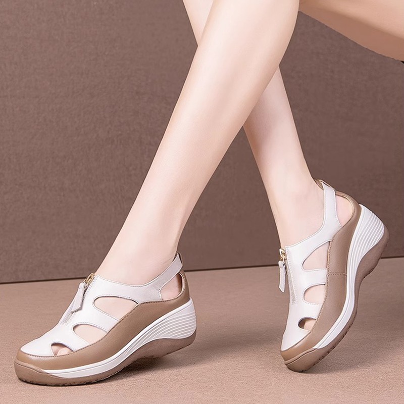 การเดินทั้งวันก็ไม่เหนื่อย รองเท้าแตะแบบกลวงปิดหัวพื้นนุ่ม