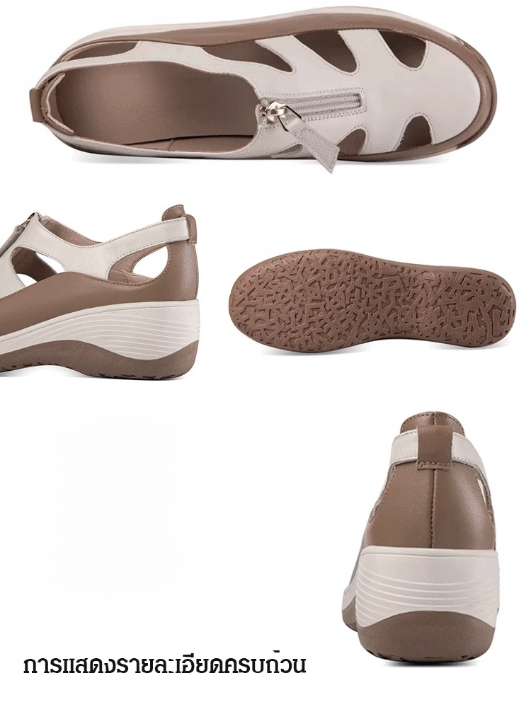 การเดินทั้งวันก็ไม่เหนื่อย รองเท้าแตะแบบกลวงปิดหัวพื้นนุ่ม