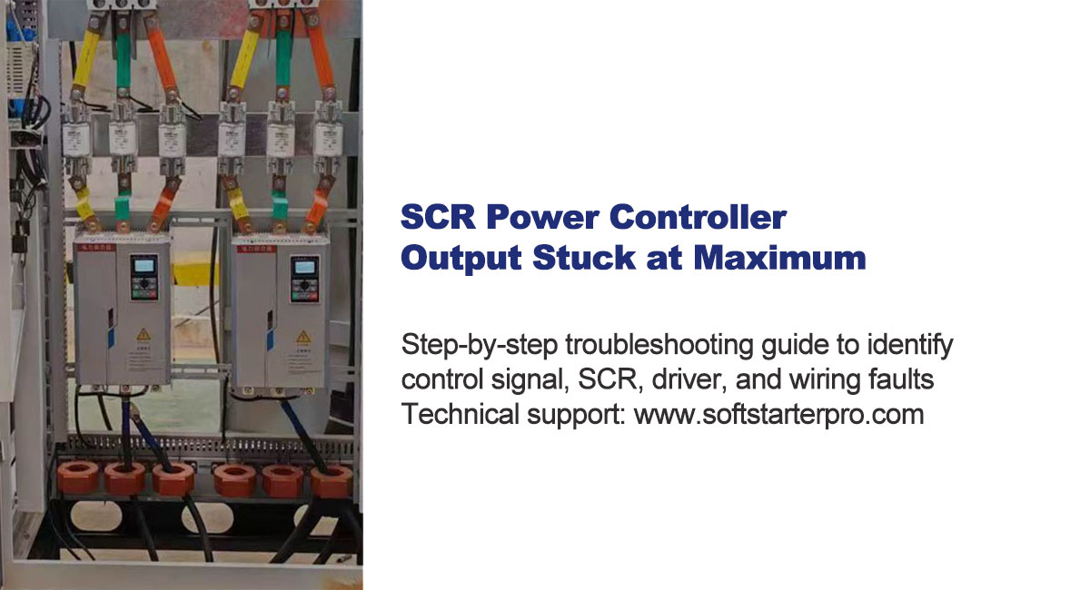 Industrial SCR power controller used for troubleshooting output stuck at maximum voltage issue in heating control system