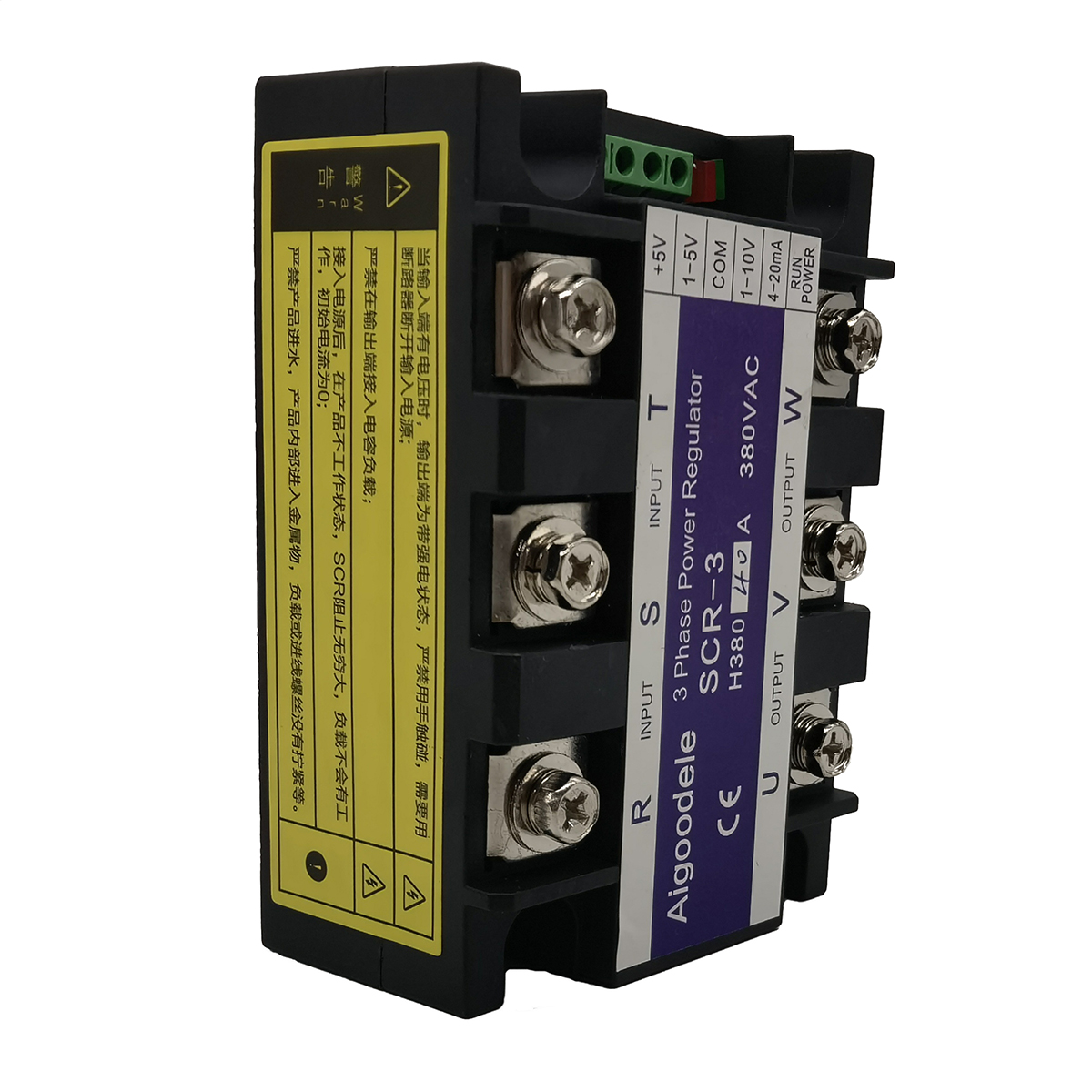 Three Phase Voltage Regulator Power Controller Module 0-10V 4-20mA 1-5V Potentiometer Control 80A 380VAC