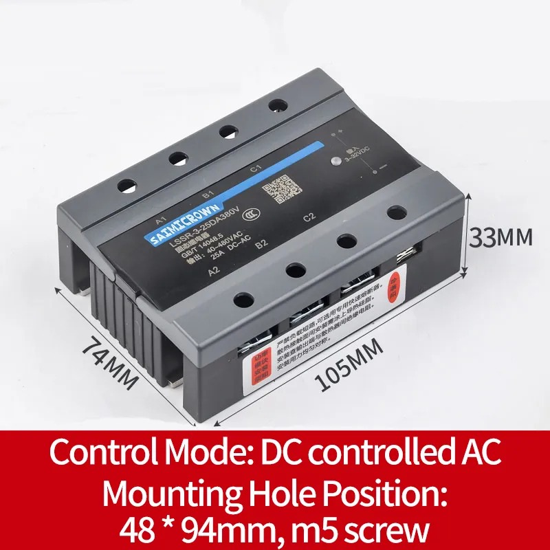150A 24-480VAC Three Phase DC Control AC Solid State Relay | LSSR-3 150DA