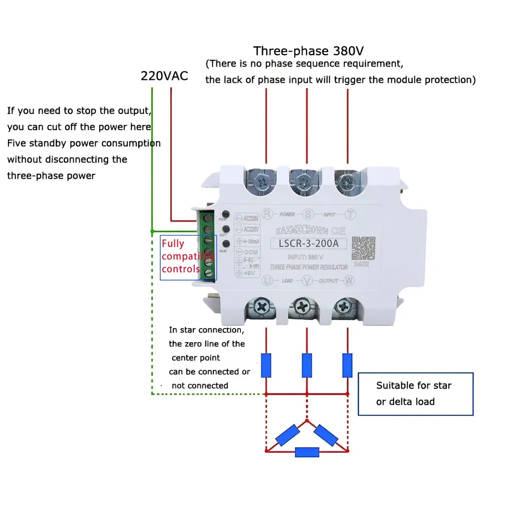 LSCR-3 120A 380V SCR Power Thyristor Module - Three-Phase Industrial Grade