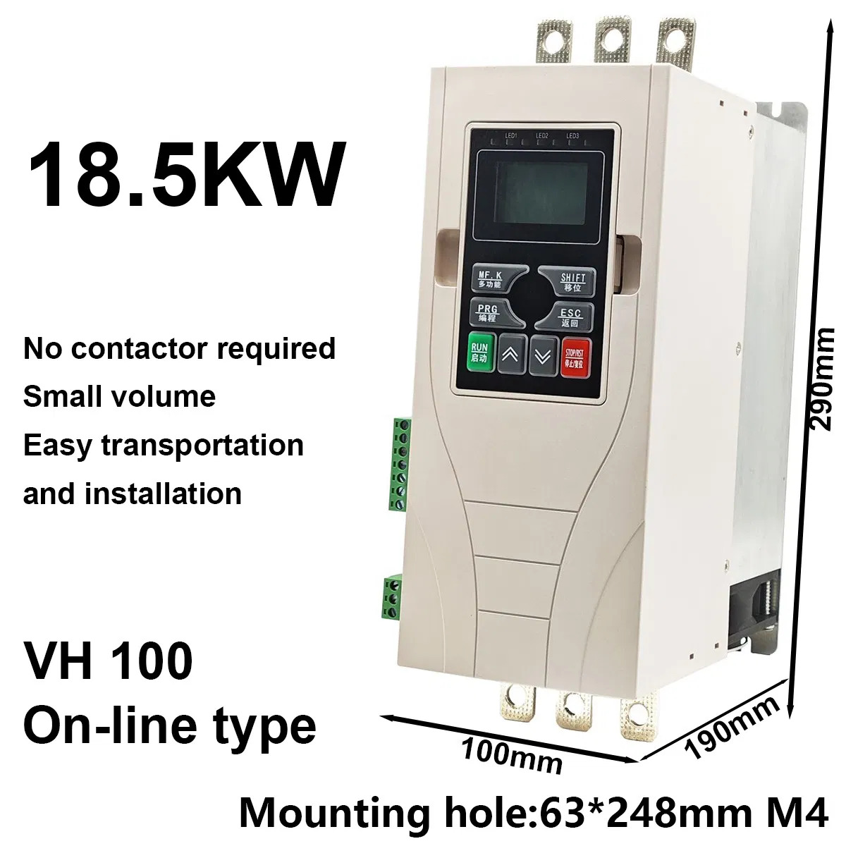 VH100-18.5KW 3 Phase Soft Start Motor Protection Starter 380V 37A