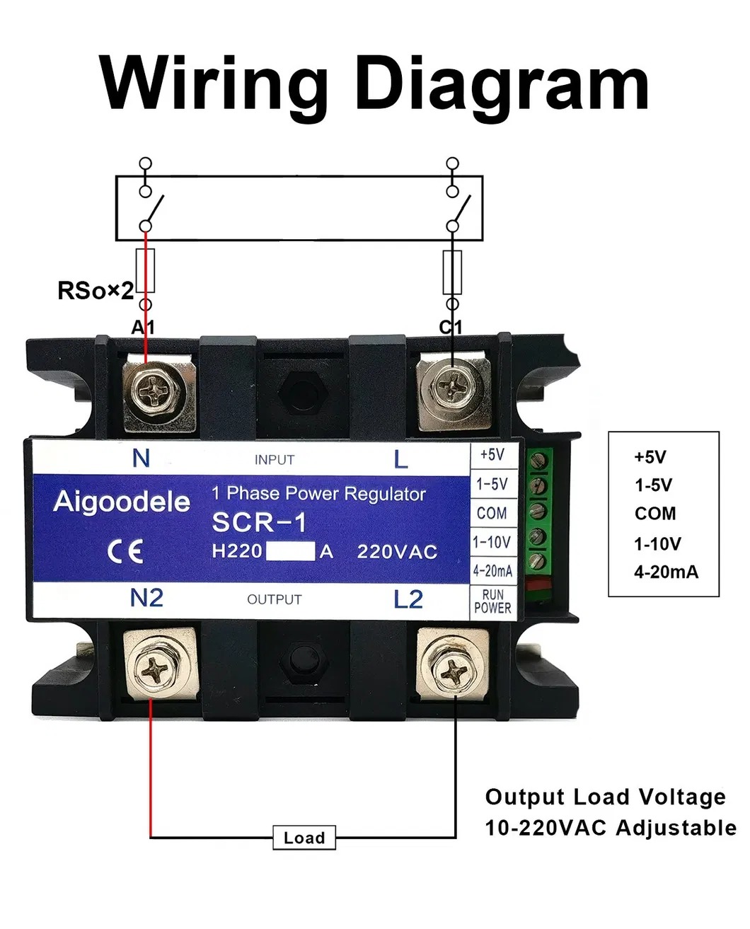 SCR-1 40A 220V Thyristor Power Module - Solid State Relay Design