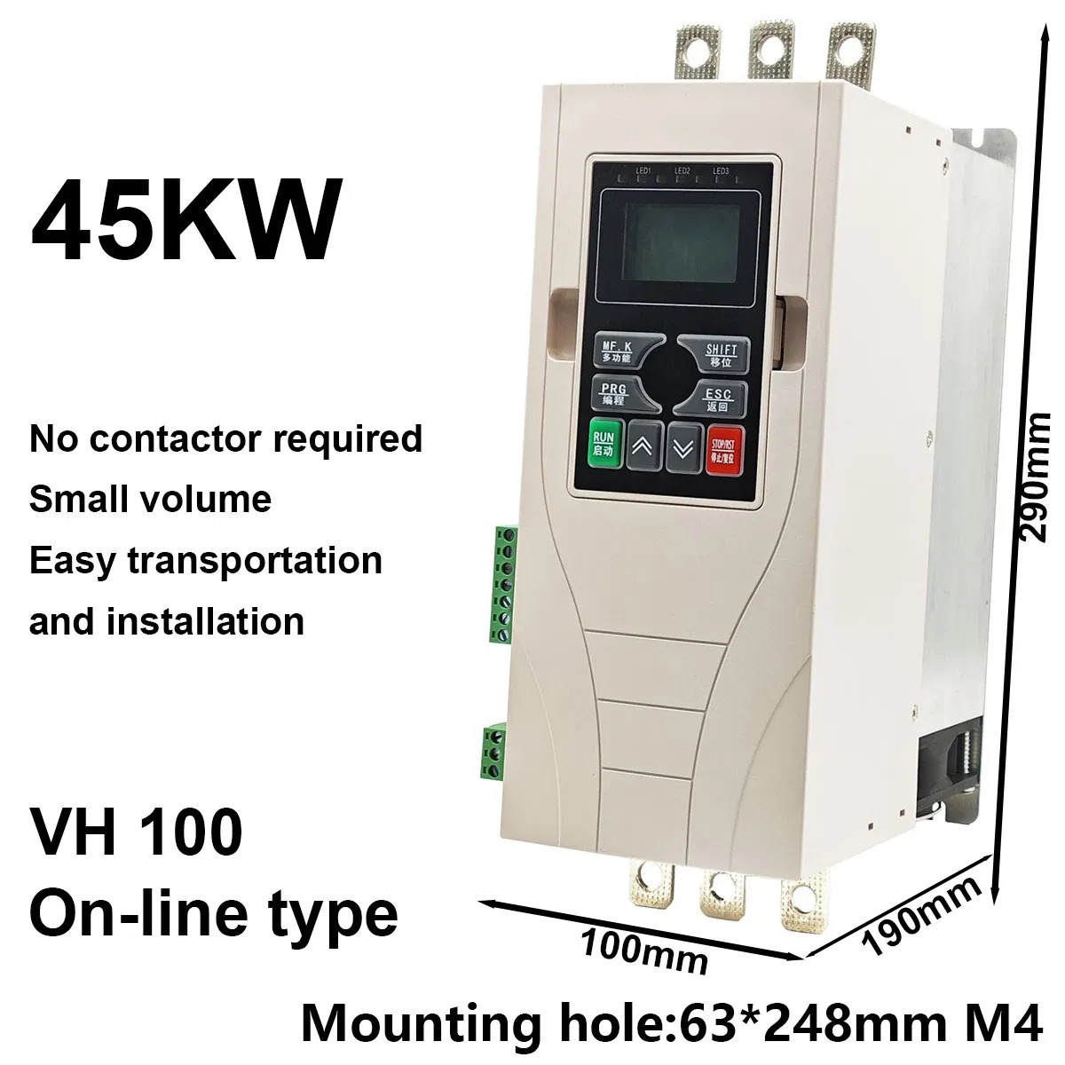 45kw 60HP 90A 3 Phase 380V Motor Control Soft Start 