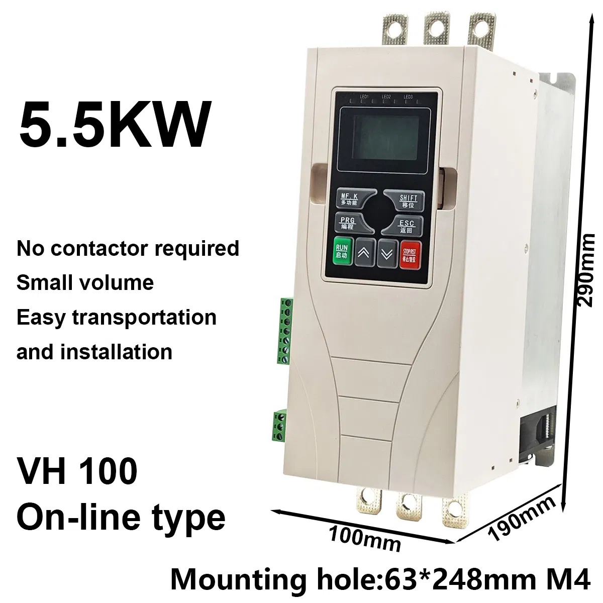 5.5kw 7.5HP 11A 3 Phase 380V Small Motor Soft Starter for Water Pump