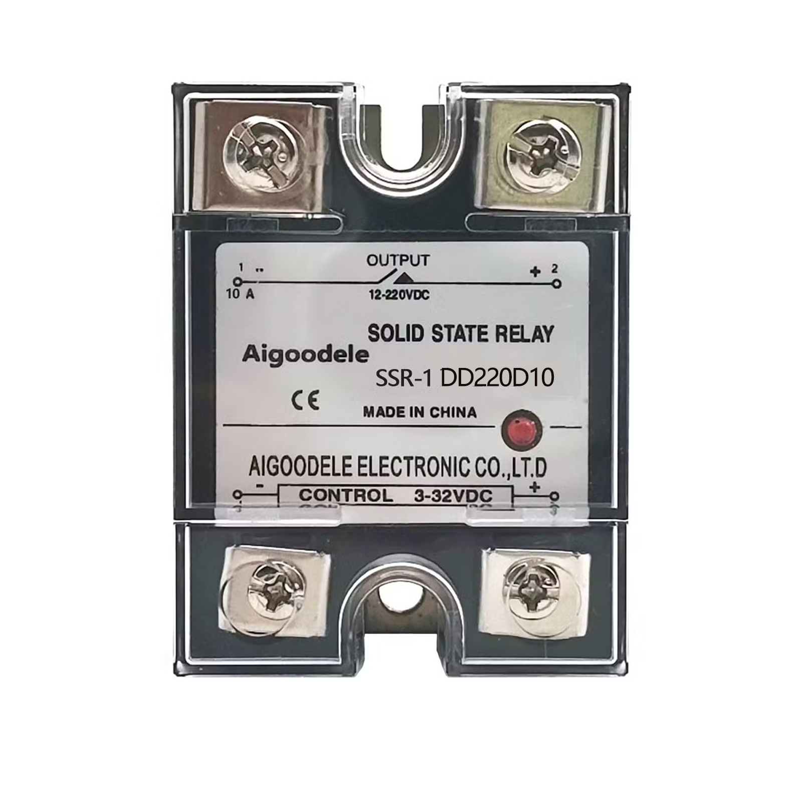Single Phase Solid State Relay SSR-10A Input 3-32VDC Output 12-220VDC JGX-1 DC to DC 10A Module