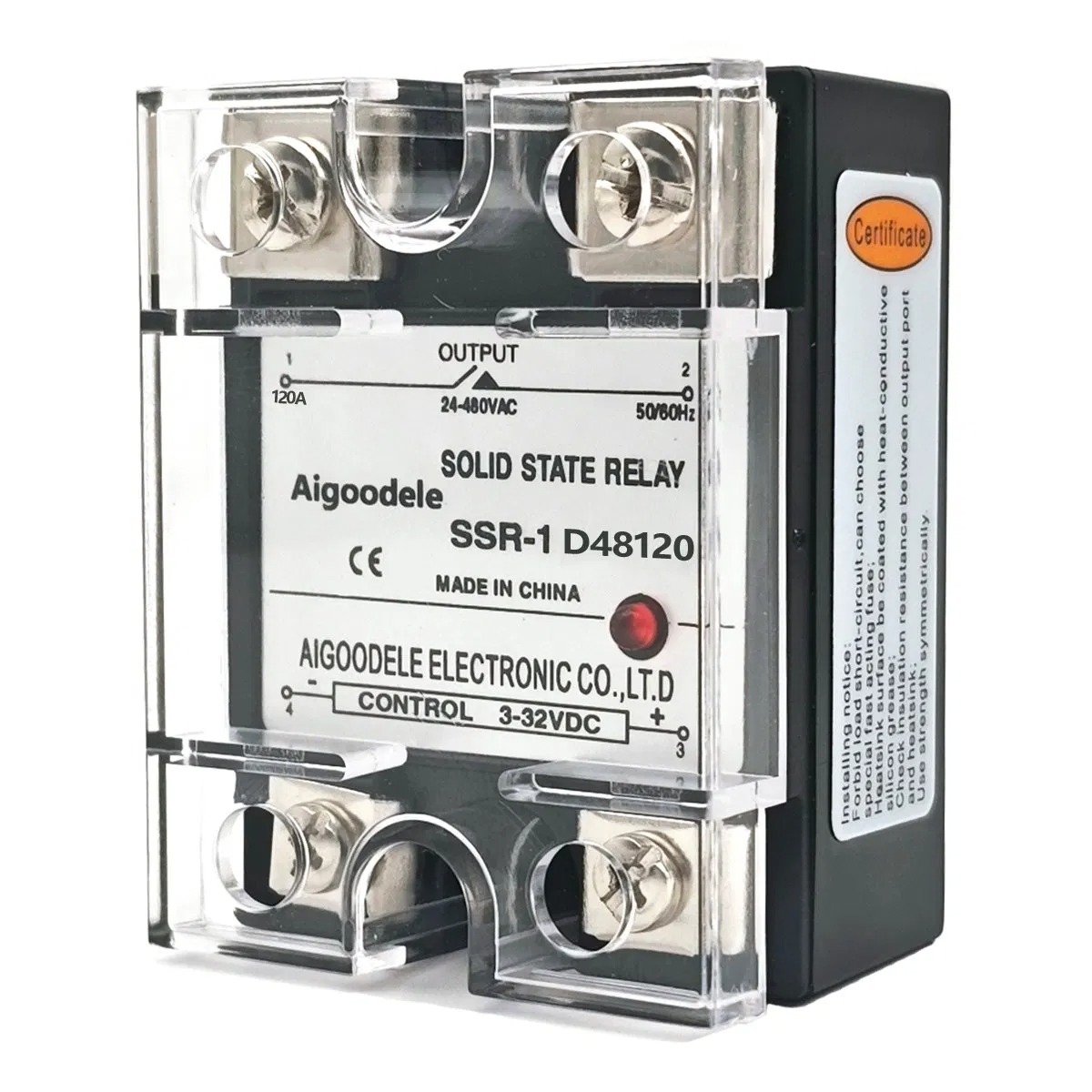 Single Phase Solid State Relay 220V JGX-1-120DA DC Control AC 24V 120A Solid Relay Module D48120