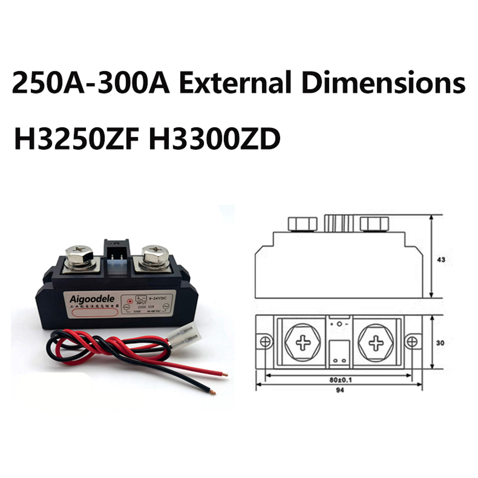 250A Industrial Grade Solid State Relay H3250ZD DC Control AC SSR New Solid State Relay