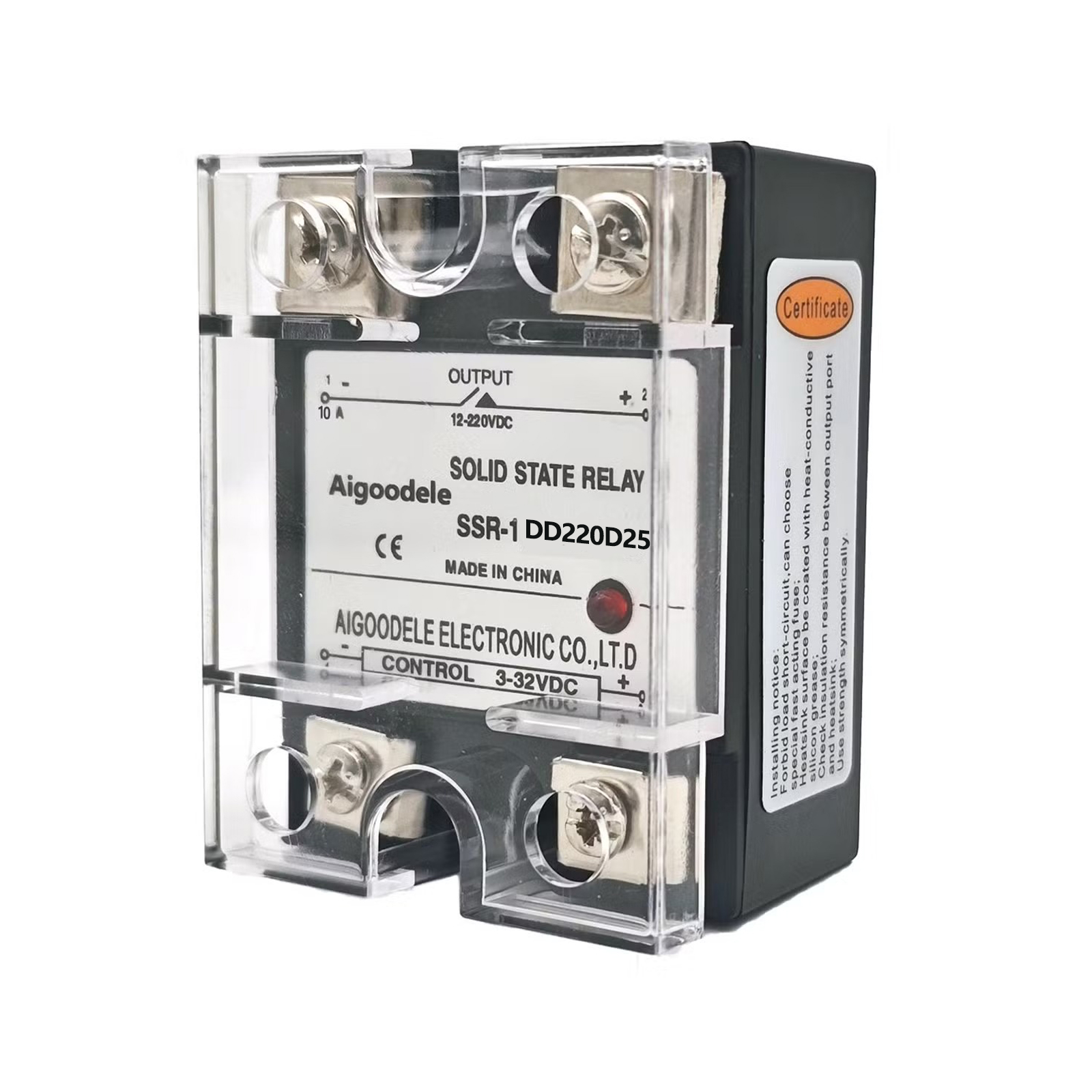 Single Phase Solid State Relay DD220D25 DC Control DC 220DC 25A Relay Module