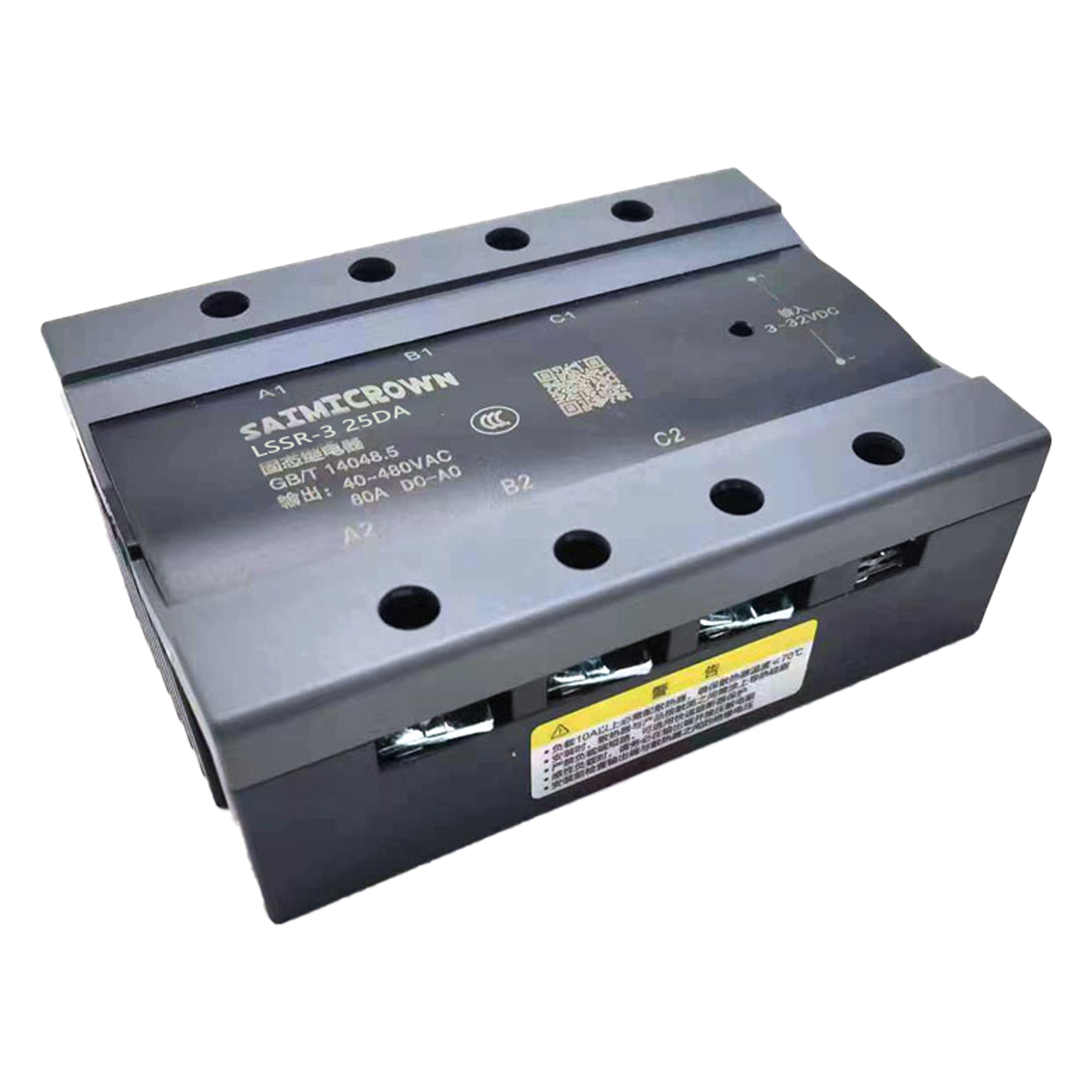 3-Phase Solid State Relay 25A, DC to AC SSR Relay