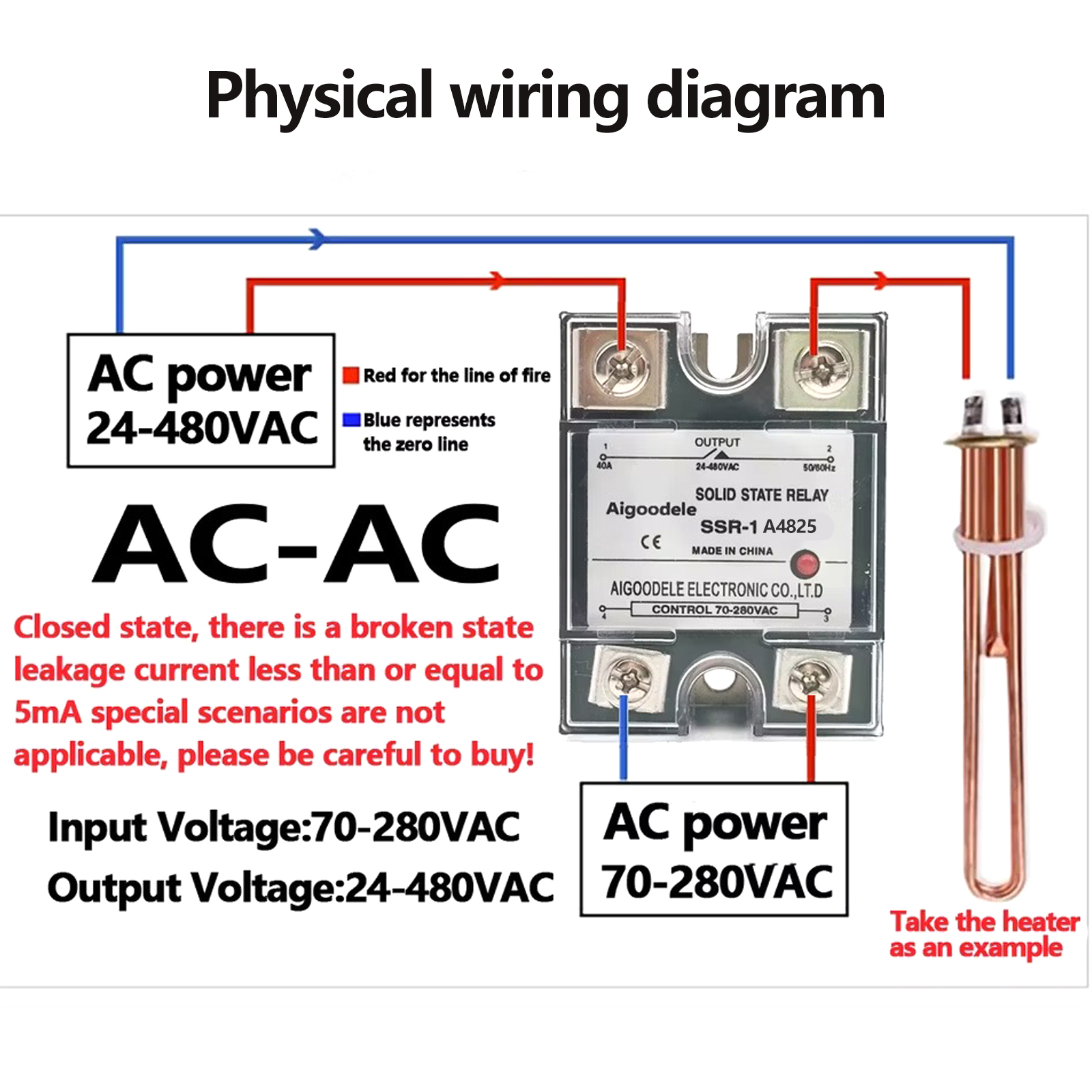 AC Control AC Single Phase Solid State Relay JGX-1 A4825 SSR 25A Electric Heating Relay Module