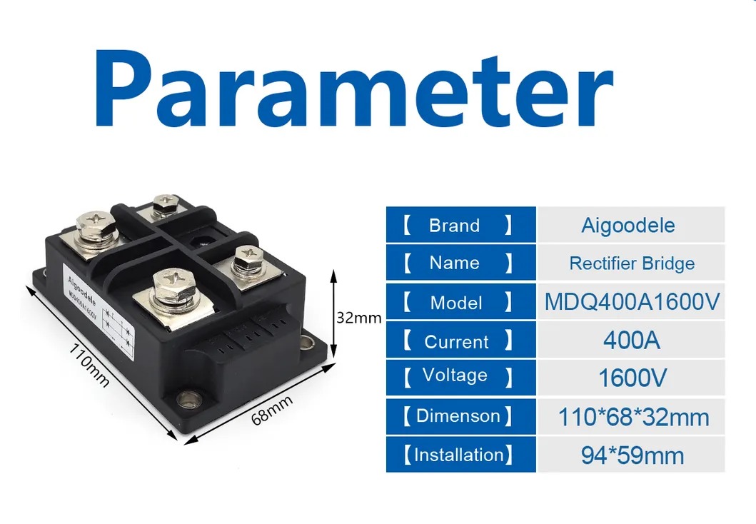 MDQ400A 1600V 400A Russian Rectifier | Generator Bridge Rectifier