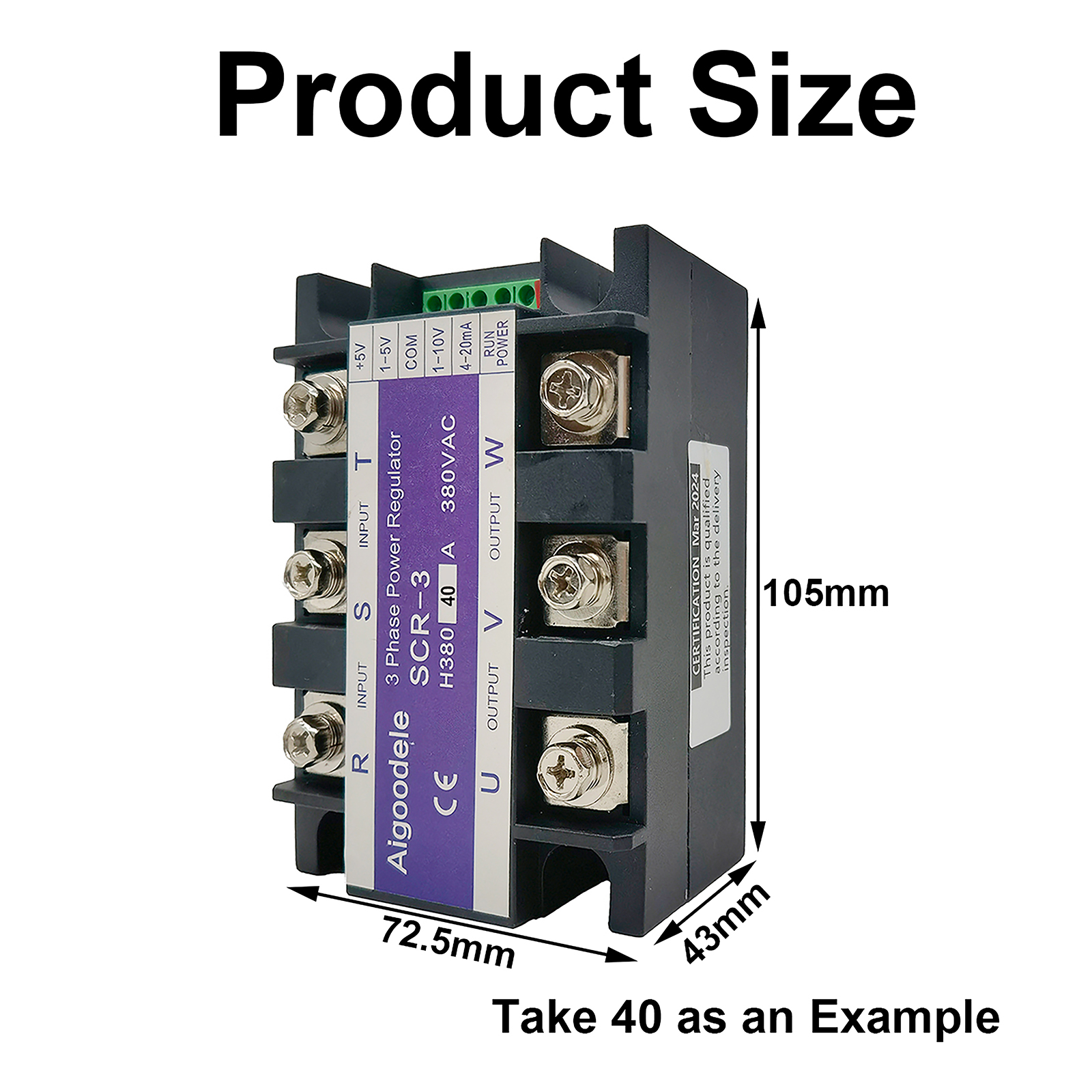 SCR-3 10A 380V Three-Phase Voltage Regulator - Fully Isolated Intelligent Control