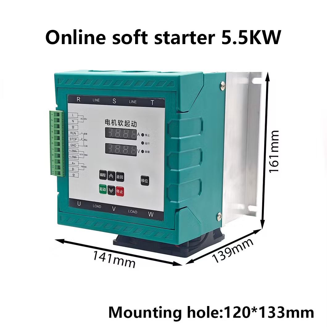VH10 5.5KW Smart Online Soft Starter for Water Pump Motor Fan 380V AC 3 In 3 Out Multi Protection