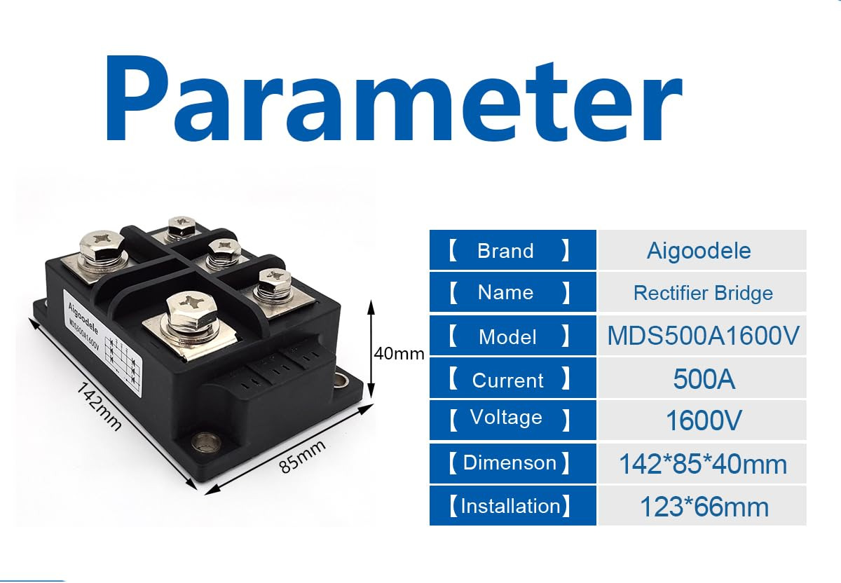 MDS500A 1600V 500A Three Phase Bridge Rectifier | High Power Diode Module