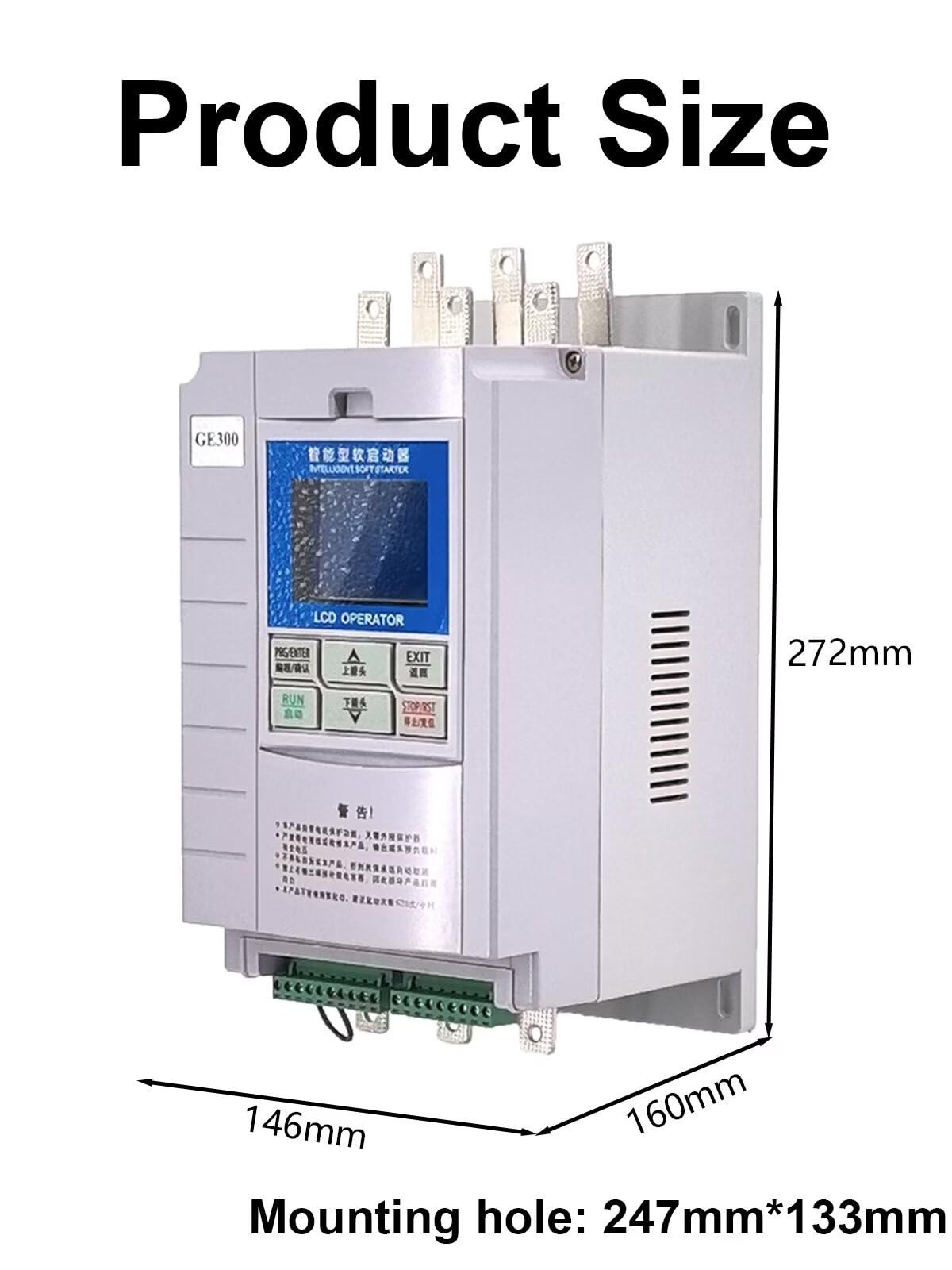 220V 3-Phase Motor Starter 60A, AC Three Phase Motor Soft Start 200v 240V, 20 hp 15 kW, 3 Phase 220 Volt Motor Soft Starters 