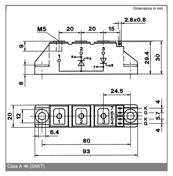 Original SCR Skkt 27/16e Thyristor Diode Modules IGBT Power Module 