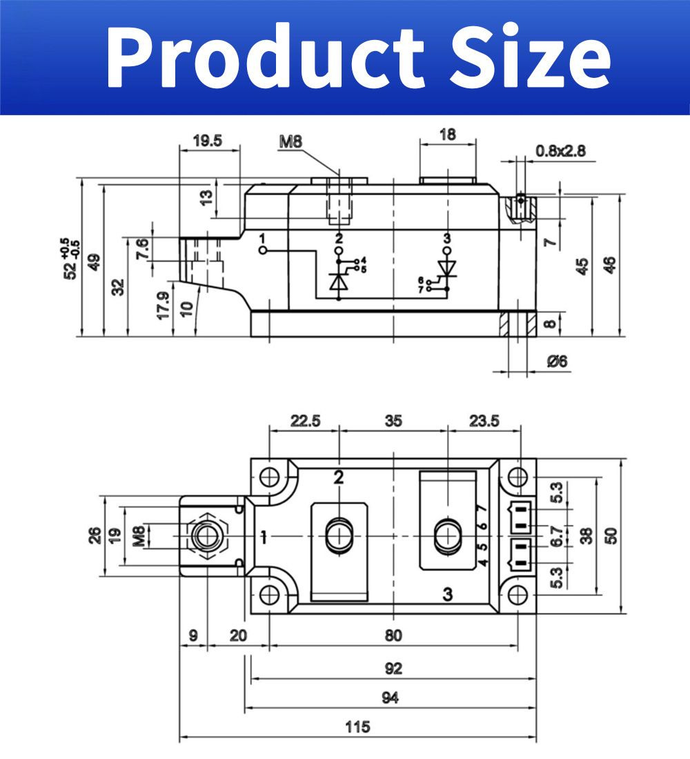 Original SCR Skkt 323/16e 14e 12e Thyristor Diode Modules Lgbt Power Module 